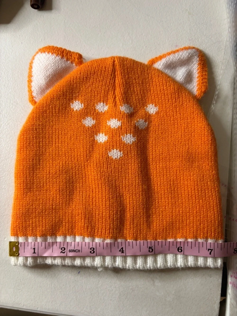 Orange Ear Kids Beanie | EUC